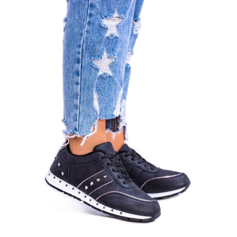 EVE Zapatillas deportivas negras con tachuelas 8SP30-0449 negro