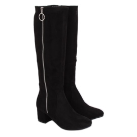Botas negras de tacón alto 252-P Negro Ii Calidad