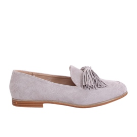 Gris Mocasines de mujer con flecos T357P Gris