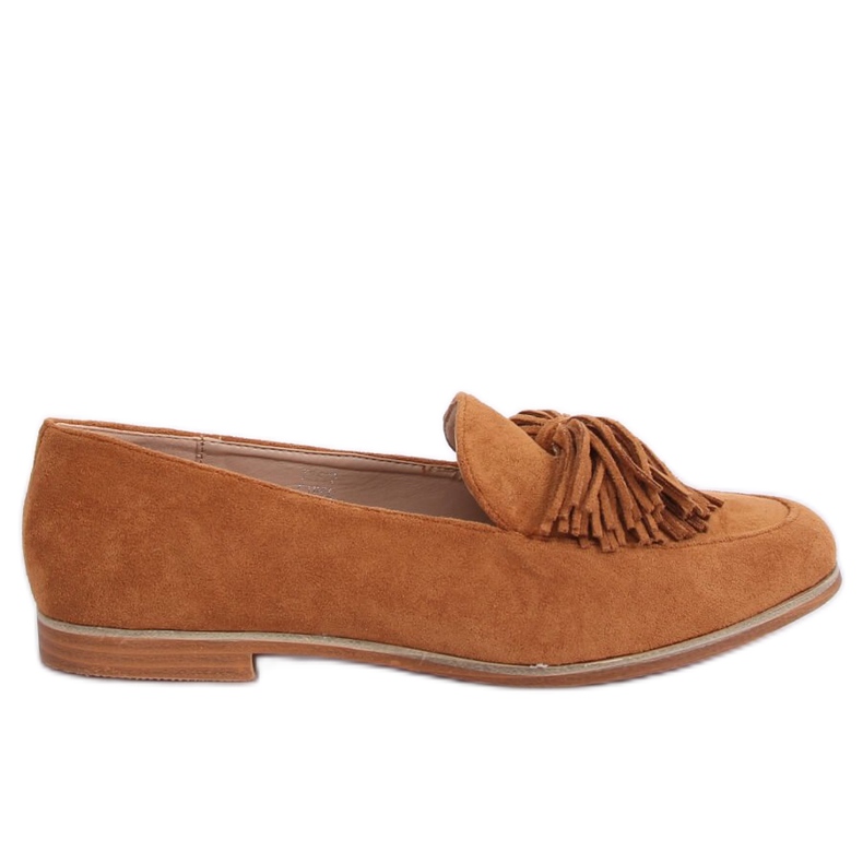 Mocasines de mujer con flecos camel T357P Camel marrón Mocasines de mujer con flecos camel T357P Camel marrón