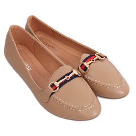 Beige 9F177 Mocasines faciales caqui