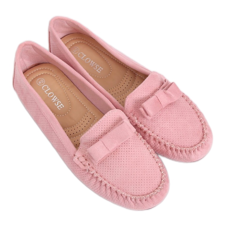 Mocasines de ante rosa 9F150 Pink rosado Mocasines de ante rosa 9F150 Pink rosado