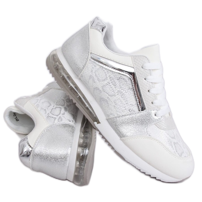 Zapatillas deportivas de mujer blancas BL206 Blanco Zapatillas deportivas de mujer blancas BL206 Blanco