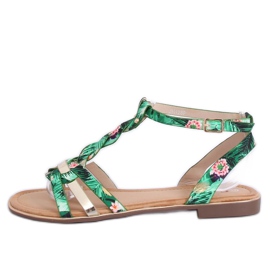 Sandalias de mujer verde JH128P Flor Verde