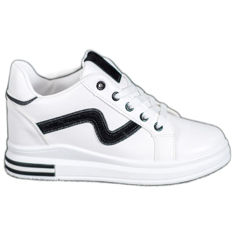 SHELOVET Calzado deportivo con cuña oculta blanco negro