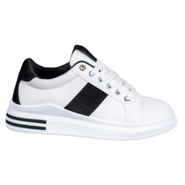 Weide Zapatos deportivos con inserciones negras blanco negro Weide Zapatos deportivos con inserciones negras blanco negro