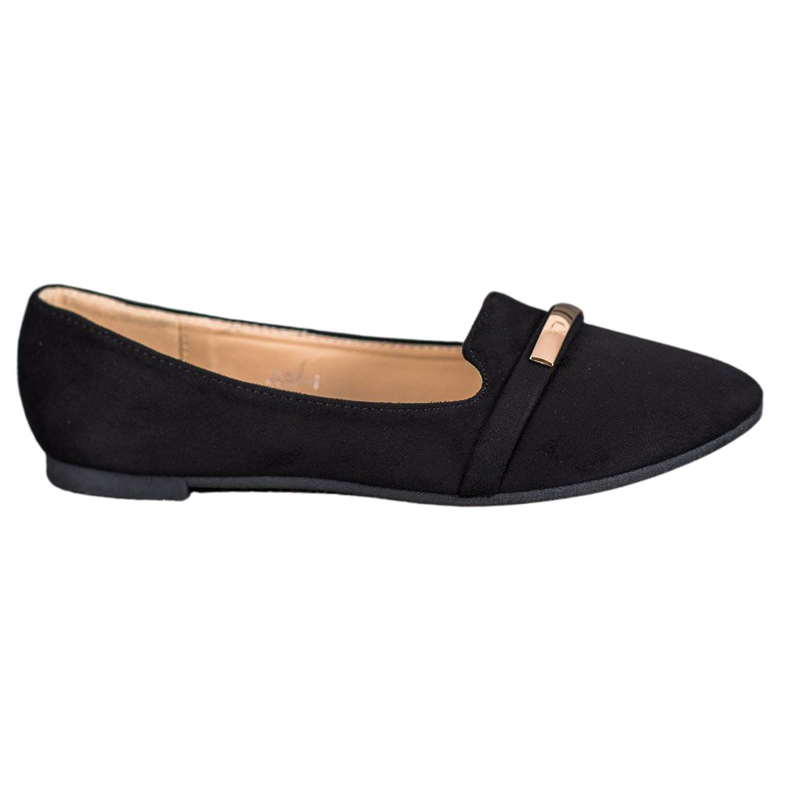 SHELOVET Bailarina Negra Con Adorno negro