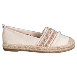 RTX WALK Alpargatas cómodas con adornos beige