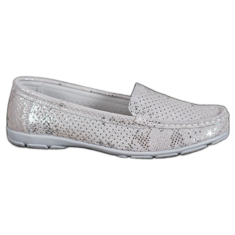 Goodin Mocasines de Piel Plateados gris