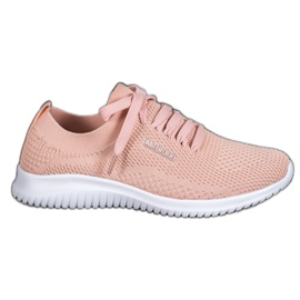 SHELOVET Zapatos textiles atados rosado