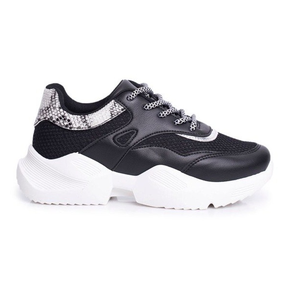 SEA Zapato deportivo mujer piel serpiente negra BL192 negro