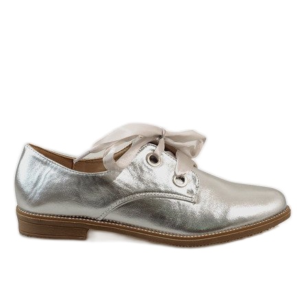 Zapatos plateados con cordones 188-233 gris Zapatos plateados con cordones 188-233 gris