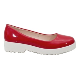 Zapatos de cuña sin cordones rojos BJ6223-4 Zapatos de cuña sin cordones rojos BJ6223-4