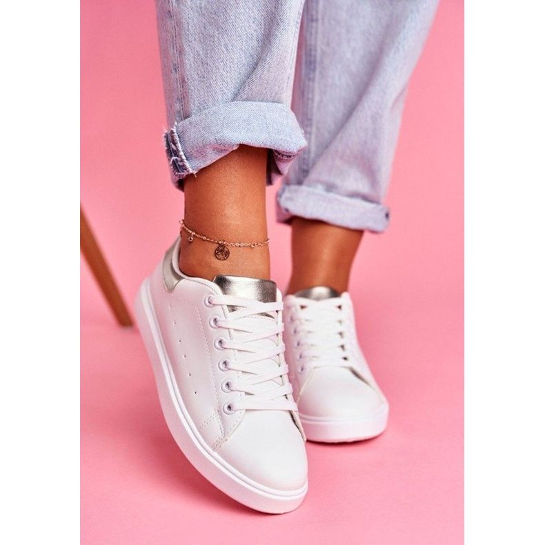 SEA Deportivas blancas con tacón plateado LA85 blanco gris SEA Deportivas blancas con tacón plateado LA85 blanco gris