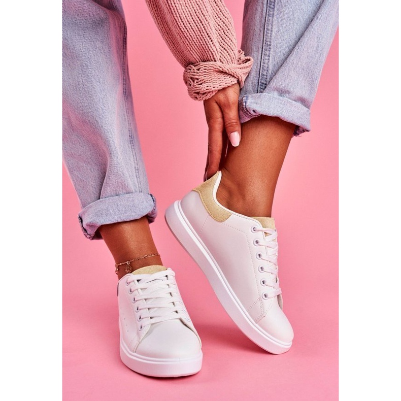 SEA Zapatillas deportivas blancas con contrafuerte del talón LA85 beige blanco marrón