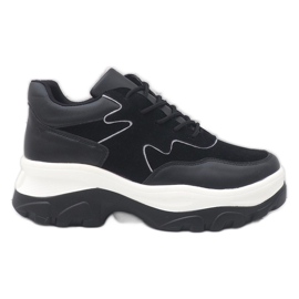 Deportivas negras de ecopiel E3260 negro Deportivas negras de ecopiel E3260 negro