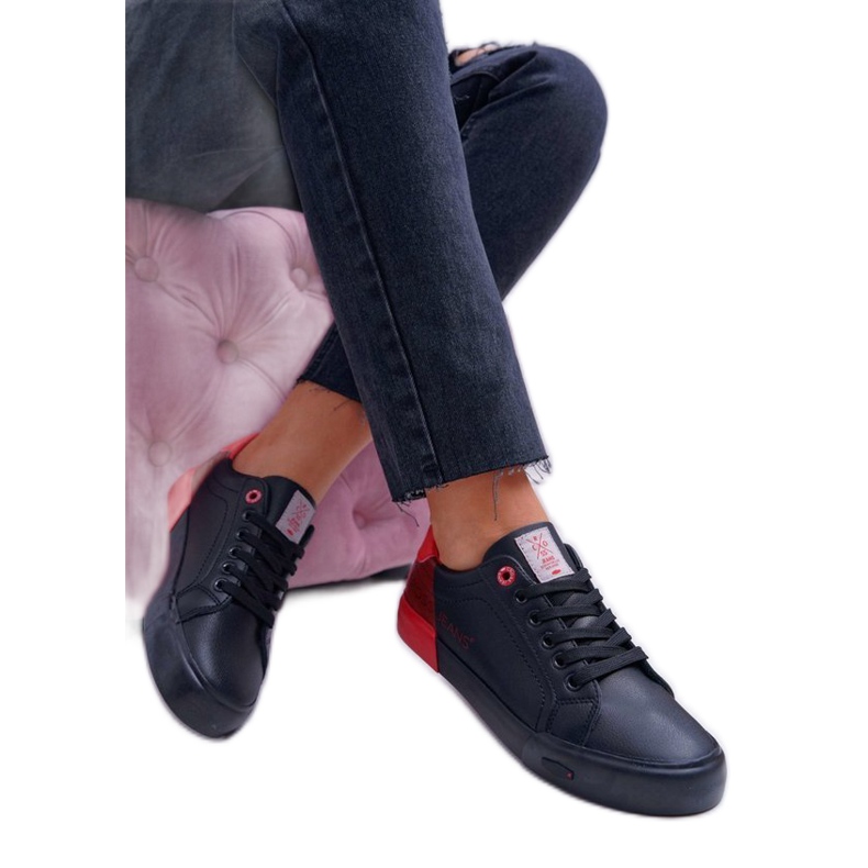 Cross Jeans Zapatillas de mujer negras EE2R4019C negro rojo