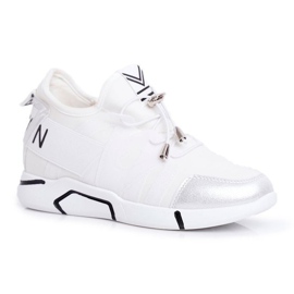 SEA Zapatillas deportivas blancas de mujer con cremallera y cordón NB358 blanco SEA Zapatillas deportivas blancas de mujer con cremallera y cordón NB358 blanco