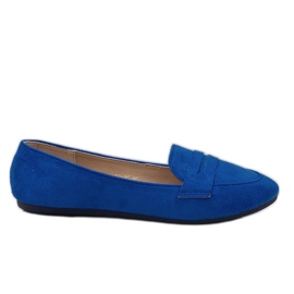 Mocasines bailarina de ante ecológico azul 3C-20