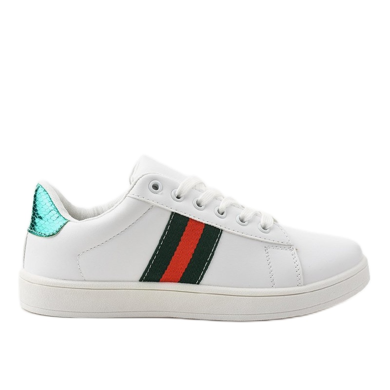Zapatillas clásicas blancas D1903-313 blanco negro rojo verde