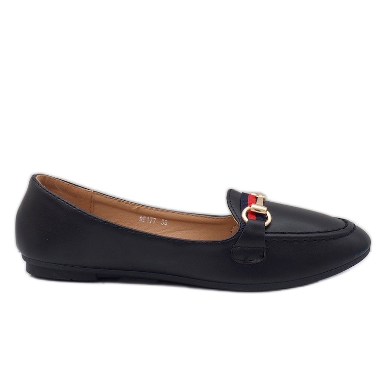Mocasines bailarina en piel ecológica negra 9F177 negro