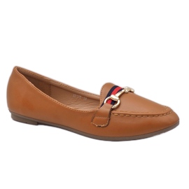 Mocasines bailarina en piel ecológica marrón 9F177 Mocasines bailarina en piel ecológica marrón 9F177