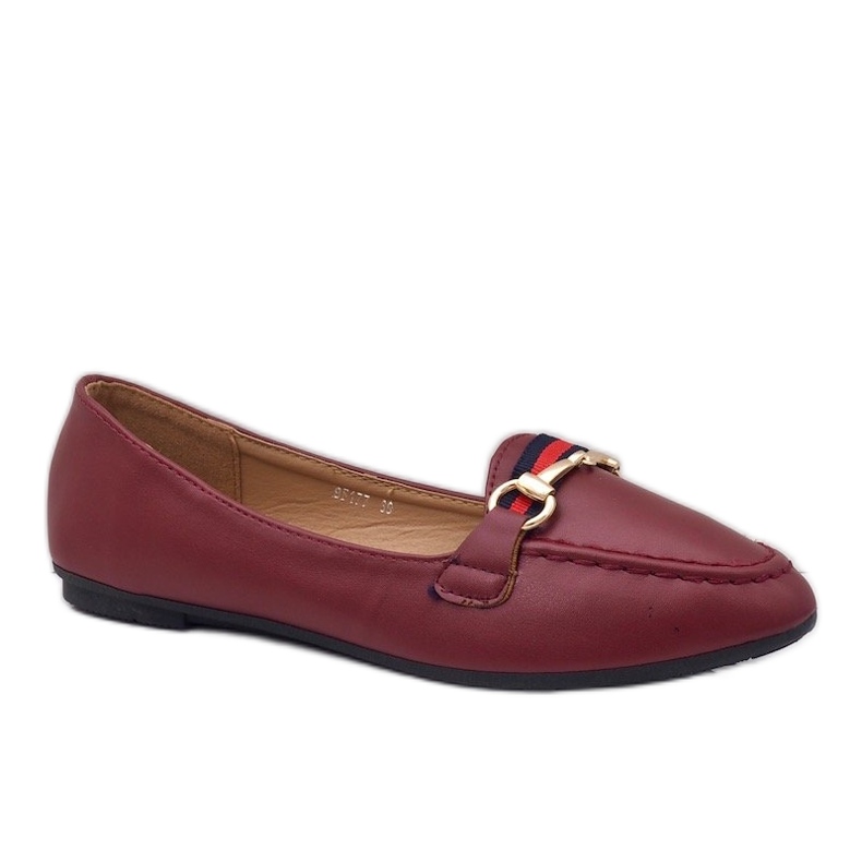 Mocasín bailarina en piel ecológica burdeos 9F177 rojo Mocasín bailarina en piel ecológica burdeos 9F177 rojo