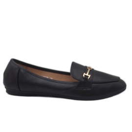 Mocasines bailarina en piel ecológica negra 9F176 negro
