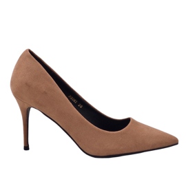 Tacones de gamuza beige clásicos X8053