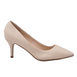 Zapatos de salón beige con tacón K308