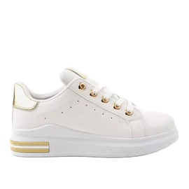 Deportivas blancas con accesorios dorados BO-550 blanco