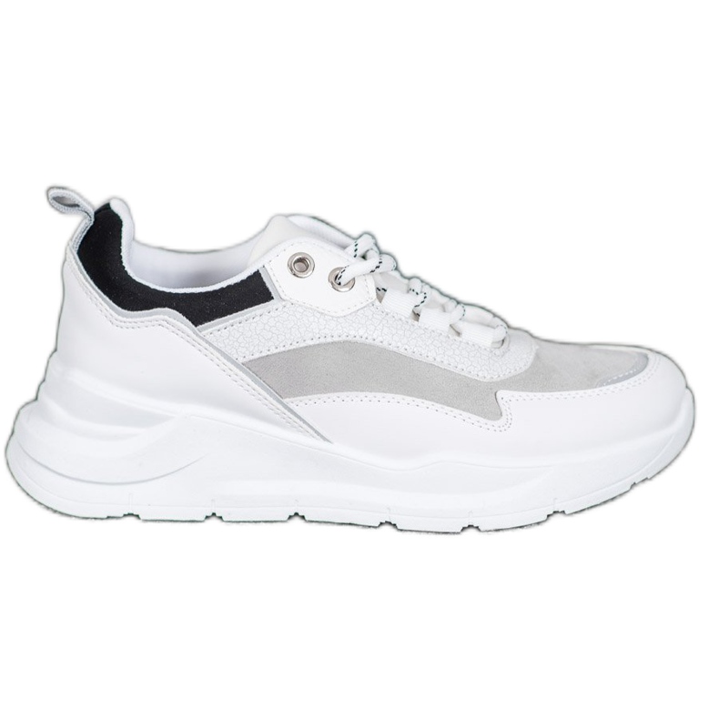 SHELOVET Zapatillas en la plataforma blanco negro