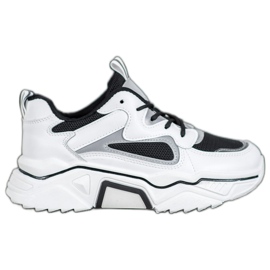 Weide Zapatillas de deporte de moda con malla blanco negro