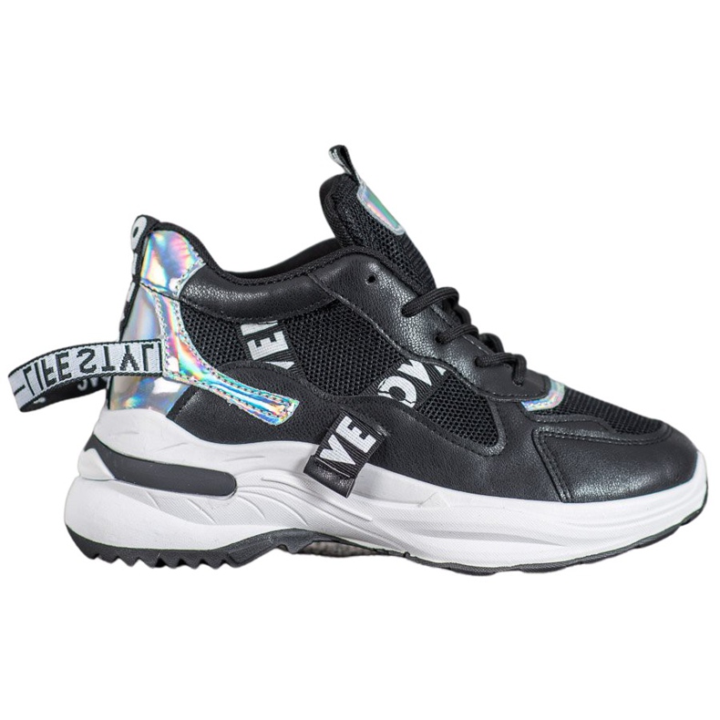 Weide Zapatillas de moda con inscripciones negro Weide Zapatillas de moda con inscripciones negro