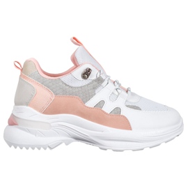 Weide Zapatillas de moda Love blanco rosa multicolor