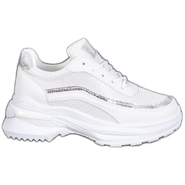 SHELOVET Calzado deportivo de moda blanco amarillo