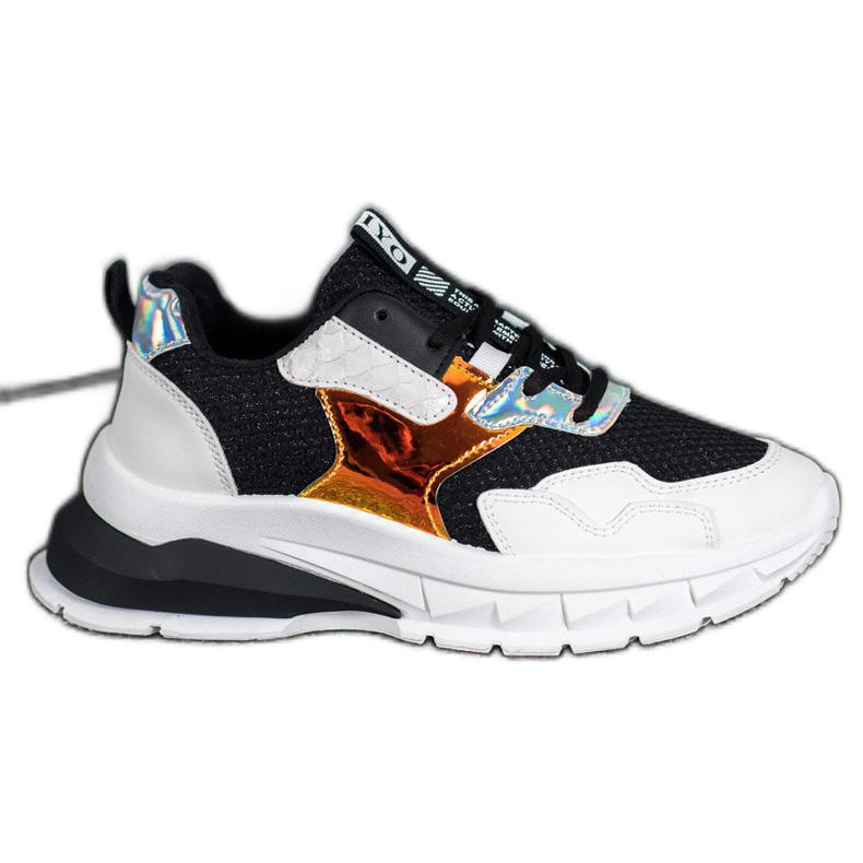 SHELOVET Zapatillas con malla blanco negro