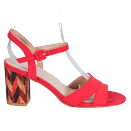Filippo Sandalias en tacones altos de corcho rojo