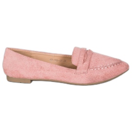 Best Shoes Mocasines de ante en Spitz rosa