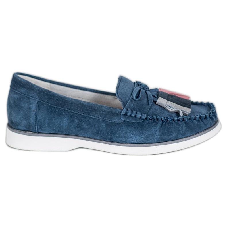 Filippo Mocasines de piel con flecos azul