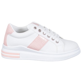 Weide Zapatos deportivos con inserciones rosas blanco