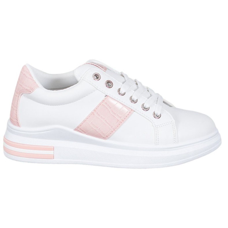 Weide Zapatos deportivos con inserciones rosas blanco rosado Weide Zapatos deportivos con inserciones rosas blanco rosado