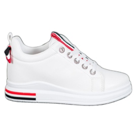 Weide Zapatillas con cuña oculta blanco negro rojo