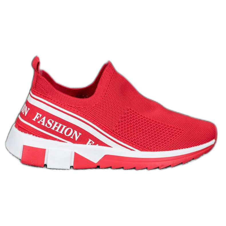 SHELOVET Moda Slipony a cielo abierto blanco rojo