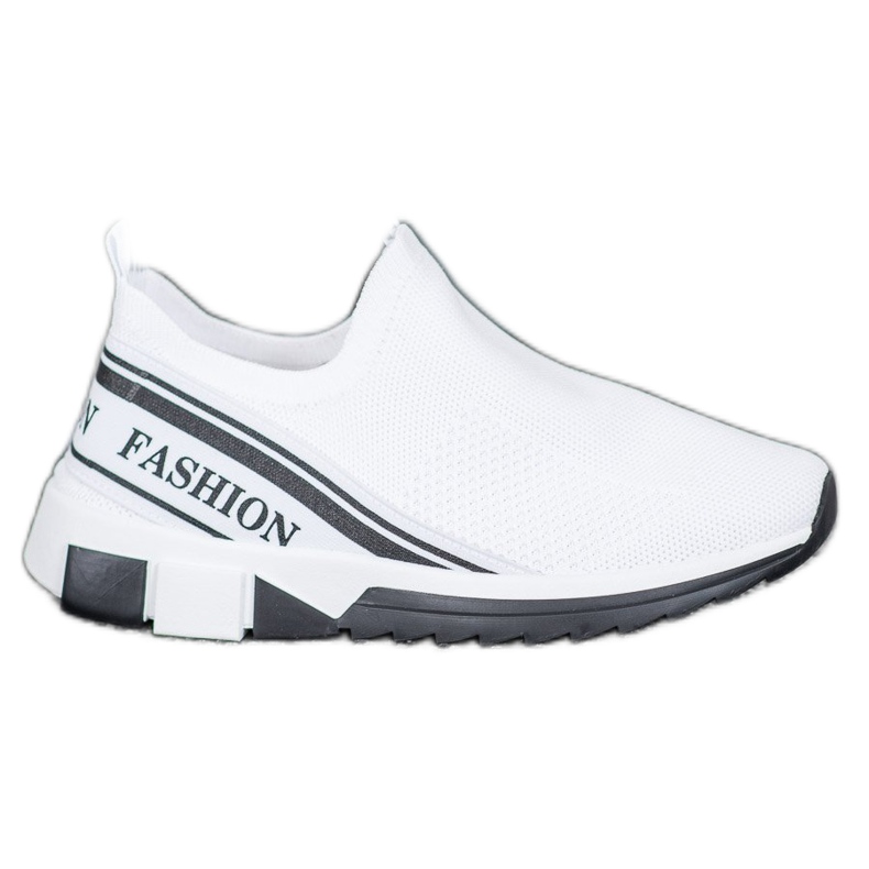 SHELOVET Moda Slipony a cielo abierto blanco