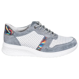Filippo Zapatos de piel con efecto holográfico blanco gris