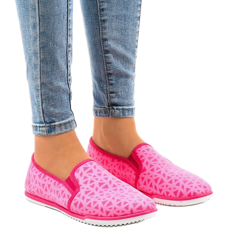 Zapatillas sin cordones de licra HB-5 rosas rosado
