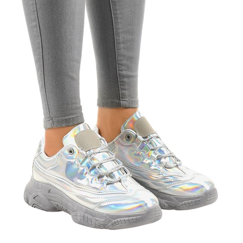 Zapatillas deportivas plateadas Z-9781 gris