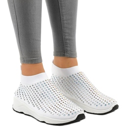 Deportivas blancas con circonitas LG27 blanco