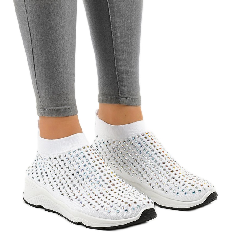 Deportivas blancas con circonitas LG27 blanco